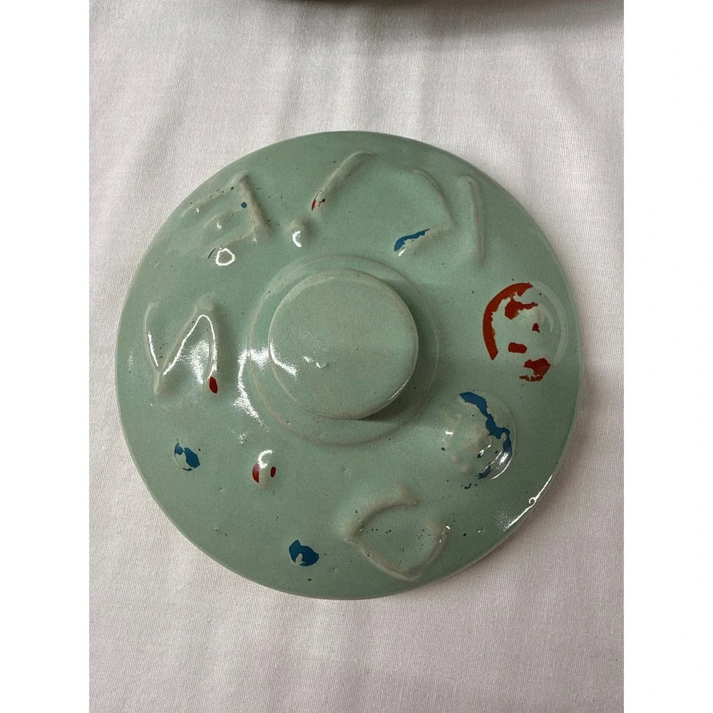 Vintage Donald Duck Cookie Jar Walt Disney Productions Ceramic Green Chef 9.5in